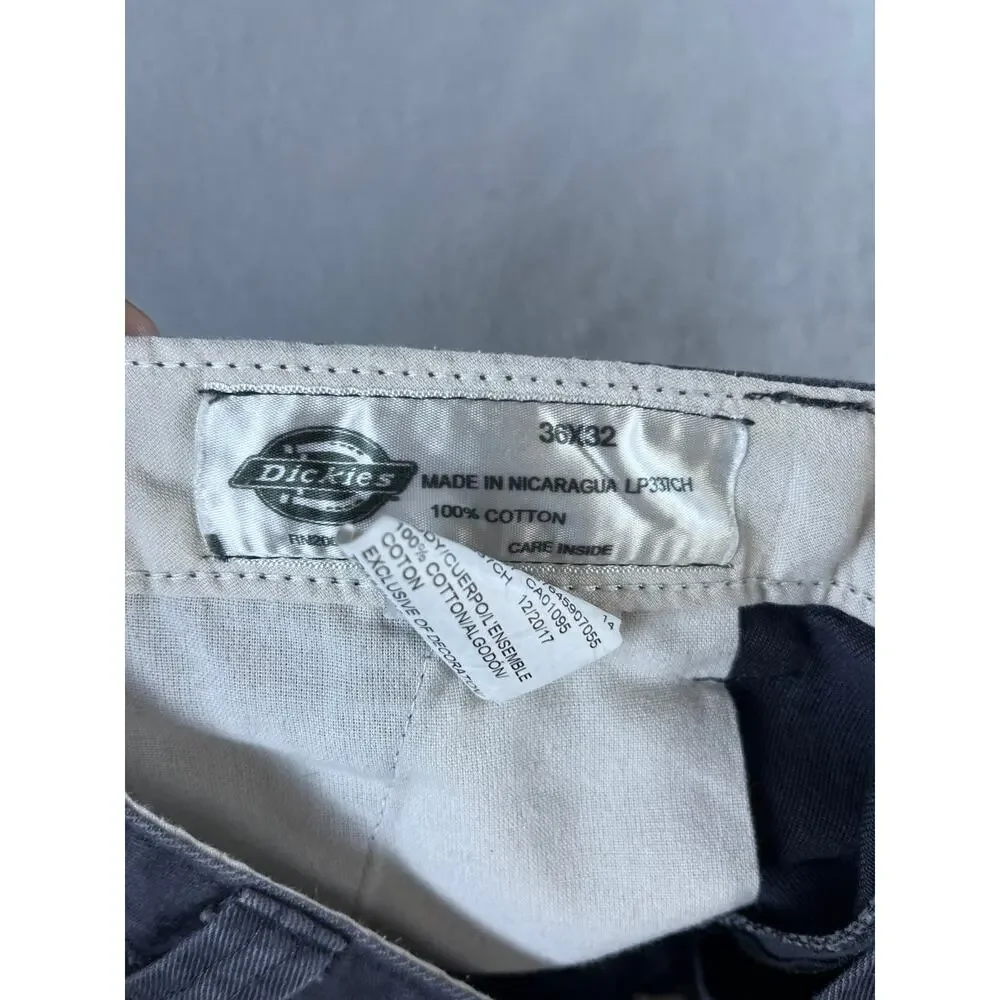 Dickies Cargo Pants Mens 36x32 Gray Straight Leg Relaxed Twill Utility Workwear